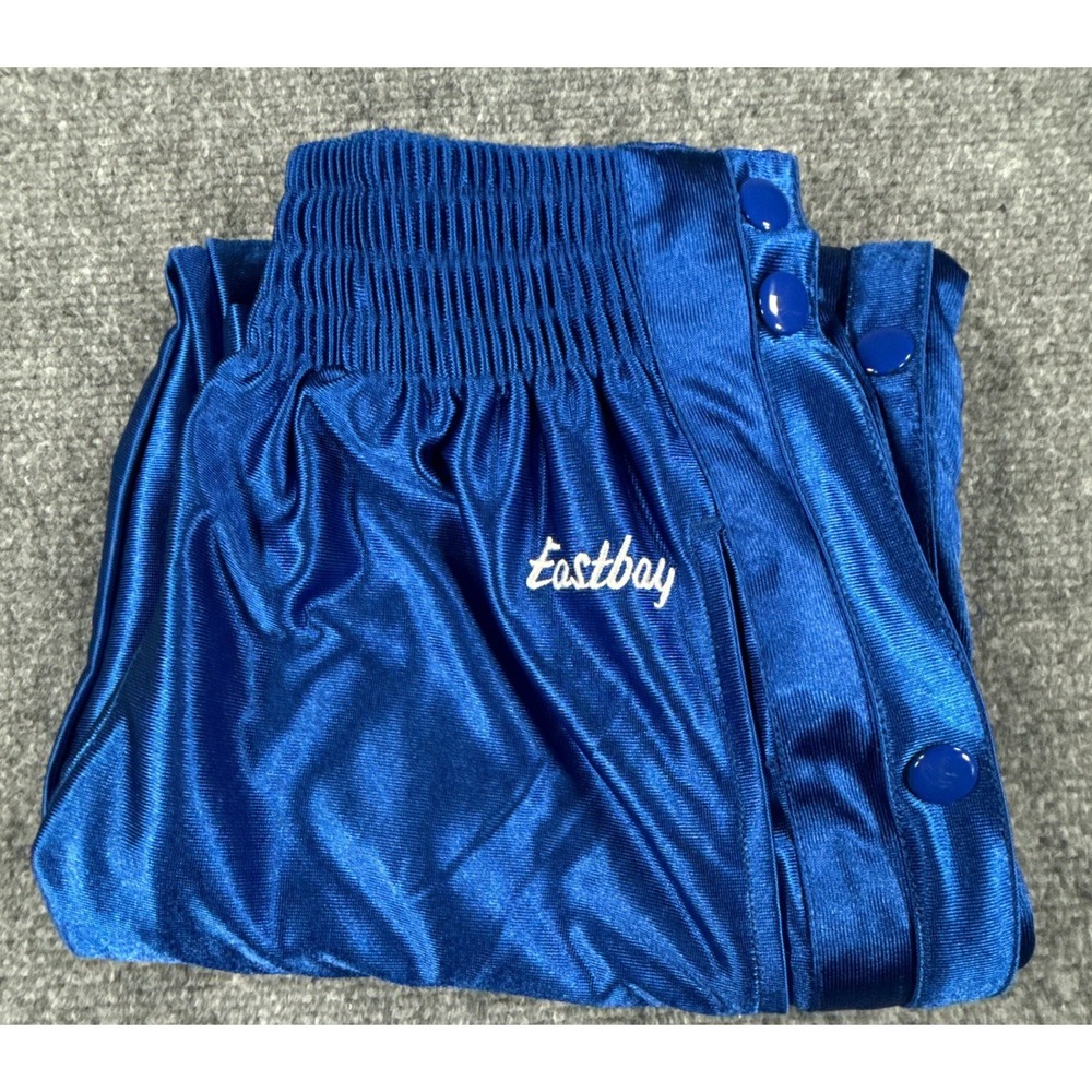 Eastbay Youth Medium Blue Snap Side Tear Away Track Basketball Athletic Pants